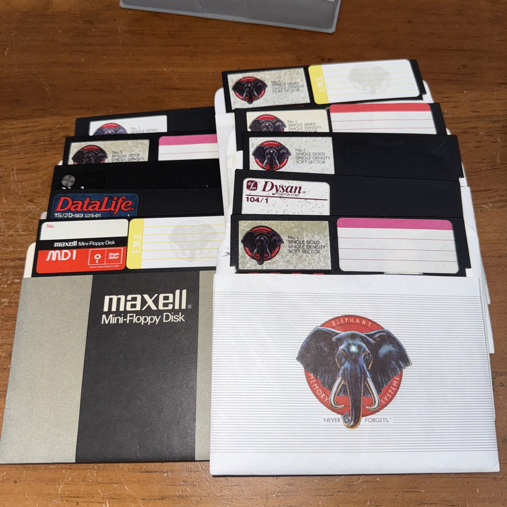 5.25 Disks Pack of 10 w/ Case | Apple, Atari, Commodore