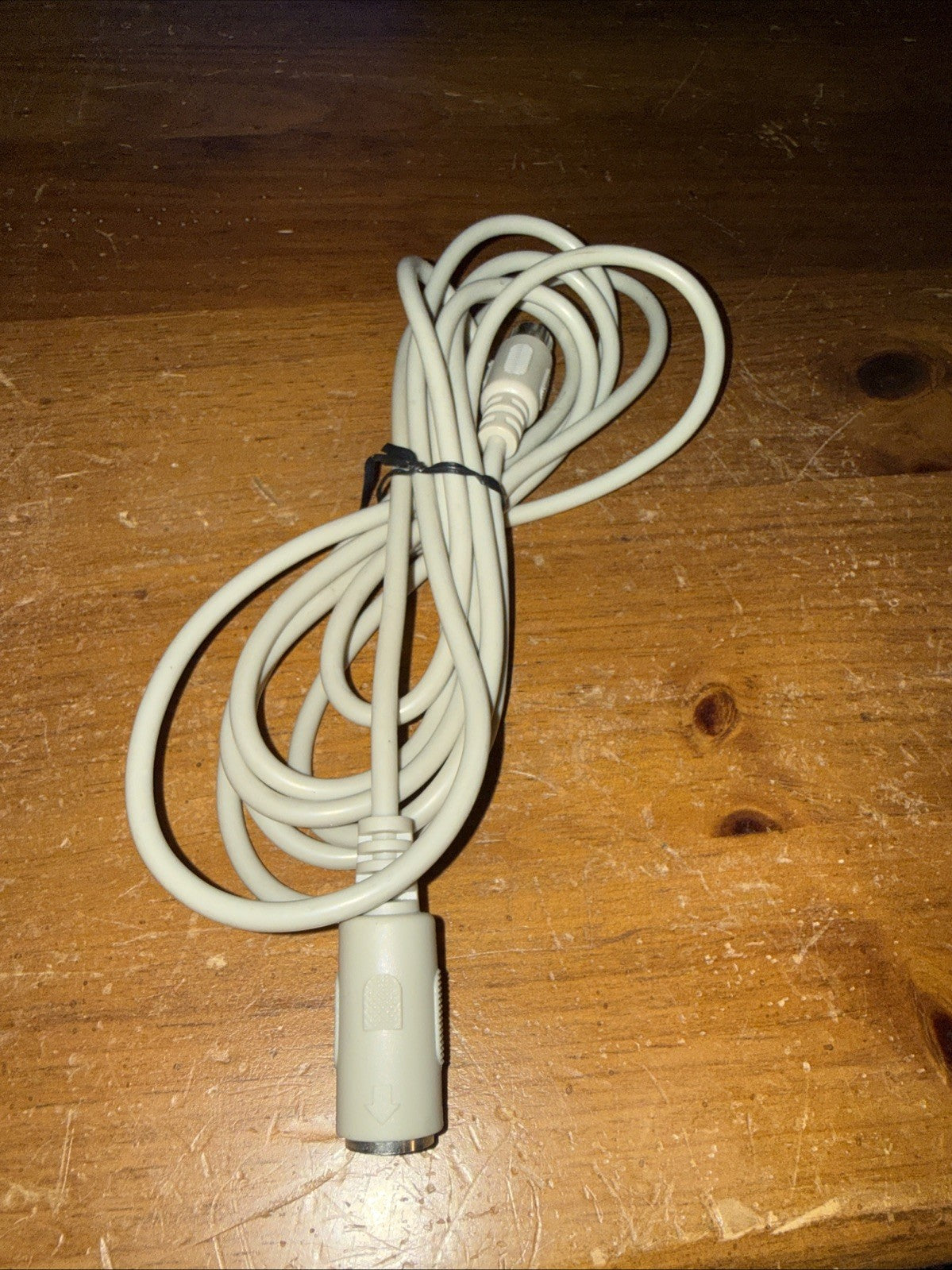 Vintage 10 FT AT Keyboard Extension Cable 5 Pin DIN Female to Male Beige