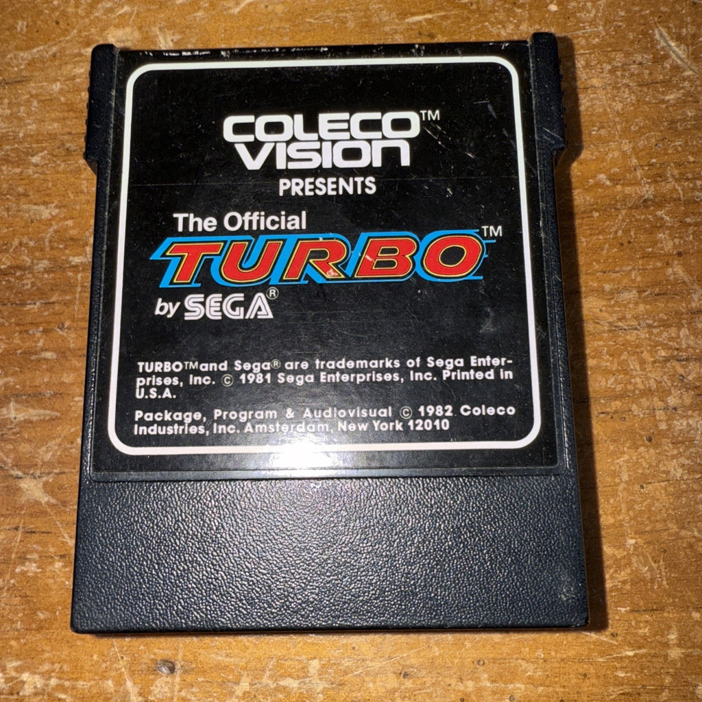 The Official Turbo by Sega Coleco Vision Video Game Cartridge - 1981