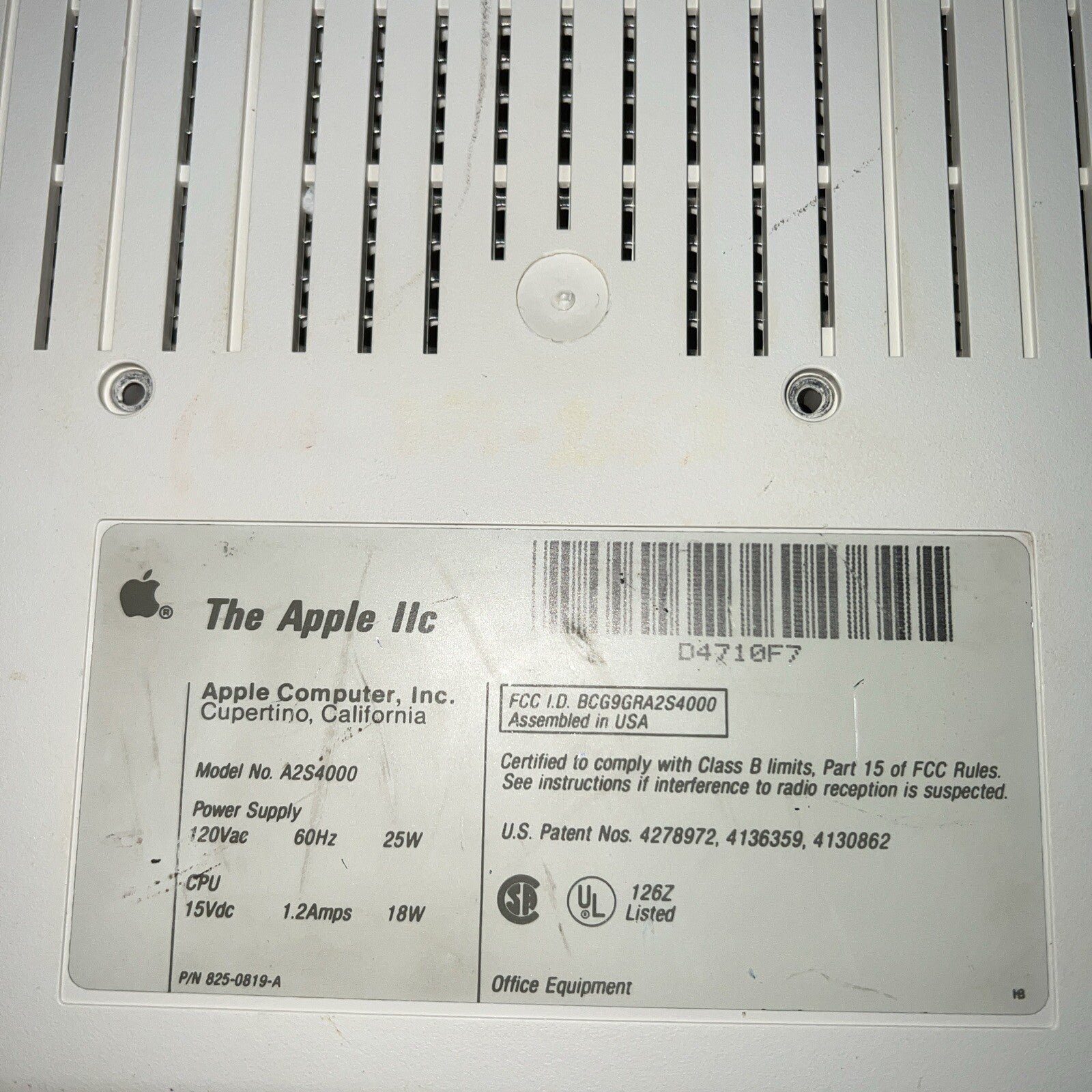🍏 Apple IIc Case (bottom) w/ Speaker 4000 series