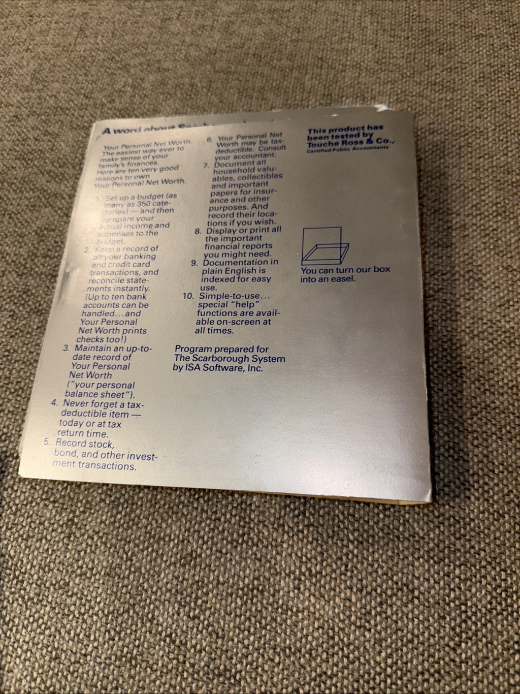 Apple II 64K Scarborough System Your Personal Net Worth Program