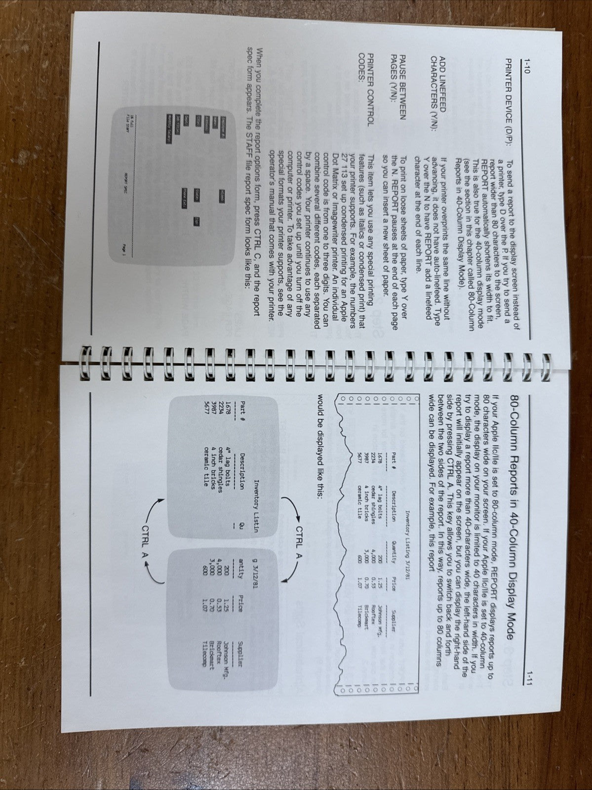 PFS: Report For Apple II Vintage 1982 Software Manual Book