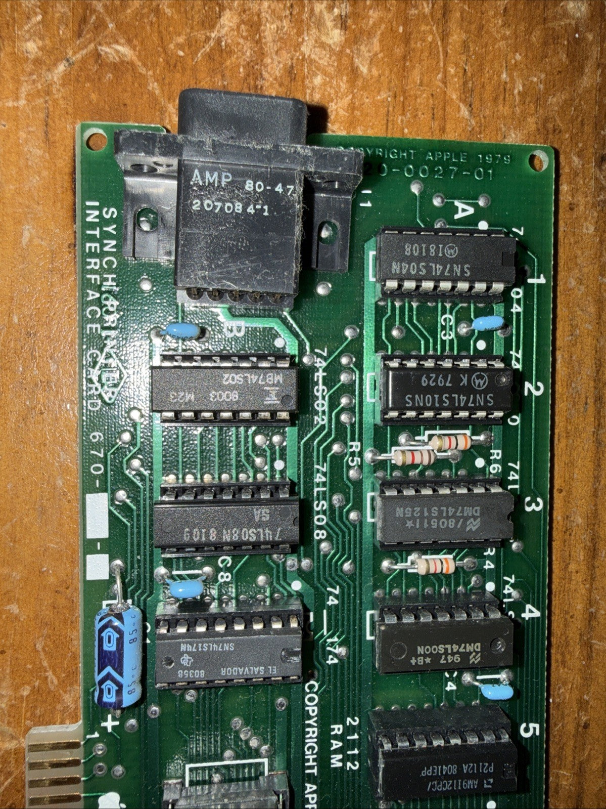 🍏 Apple II 670 820-0027-01 Synch Printer Interface Vintage  Card Working