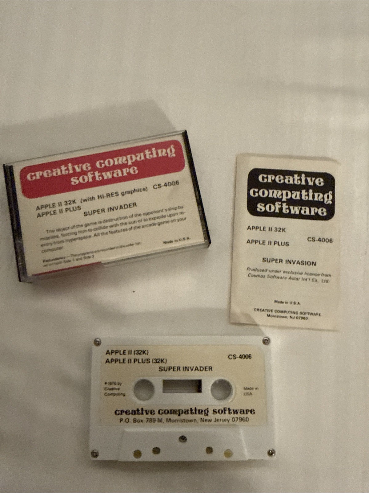 🍏 Super Invader (Cosmos, 1979) - Apple II Cassette -(Creative Computing)