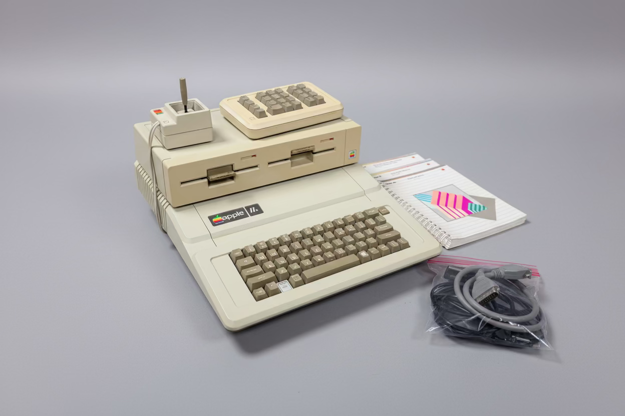 🍎 Apple IIe Enhanced Computer System – 128K – DuoDisk – Super Serial – Joystick - Numeric Keypad & Manuals