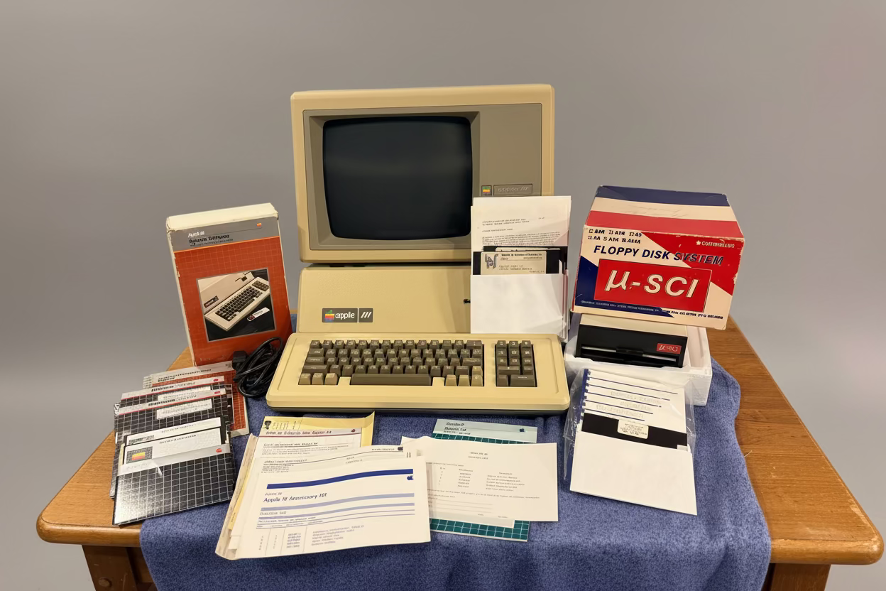 🔥 Apple /// Computer System – 9/10 Condition – Matching Monitor /// + NOS MicroSci Drive 🔥