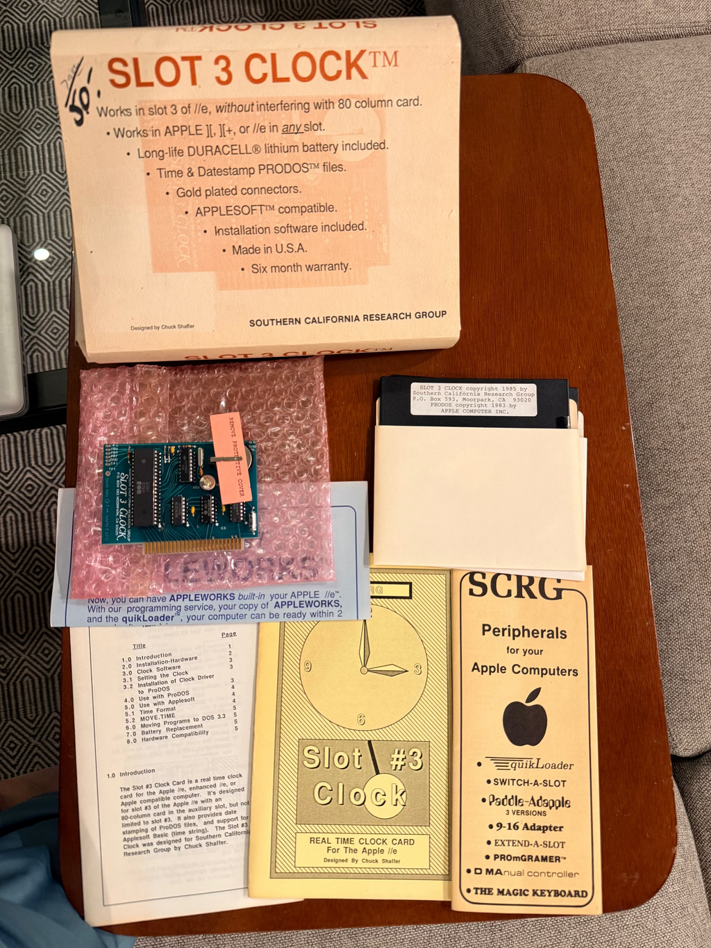 Vintage Apple IIe Slot 3 Clock – Southern California Research Group – New Old Stock / Open Box
