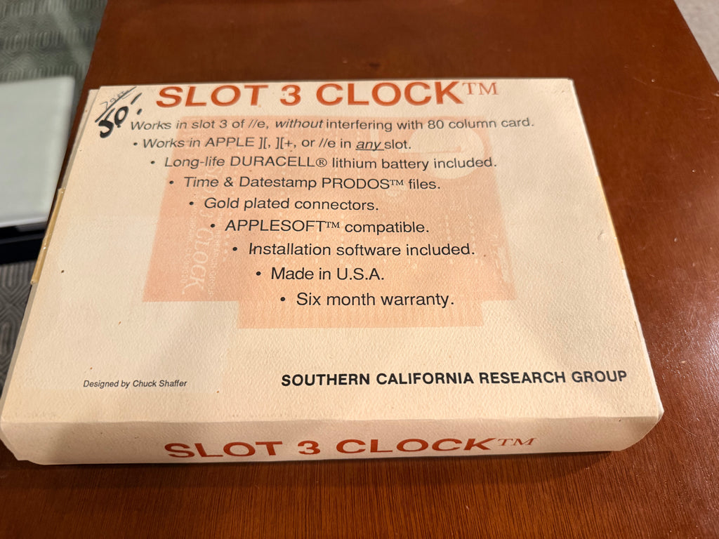 Vintage Apple IIe Slot 3 Clock – Southern California Research Group – New Old Stock / Open Box