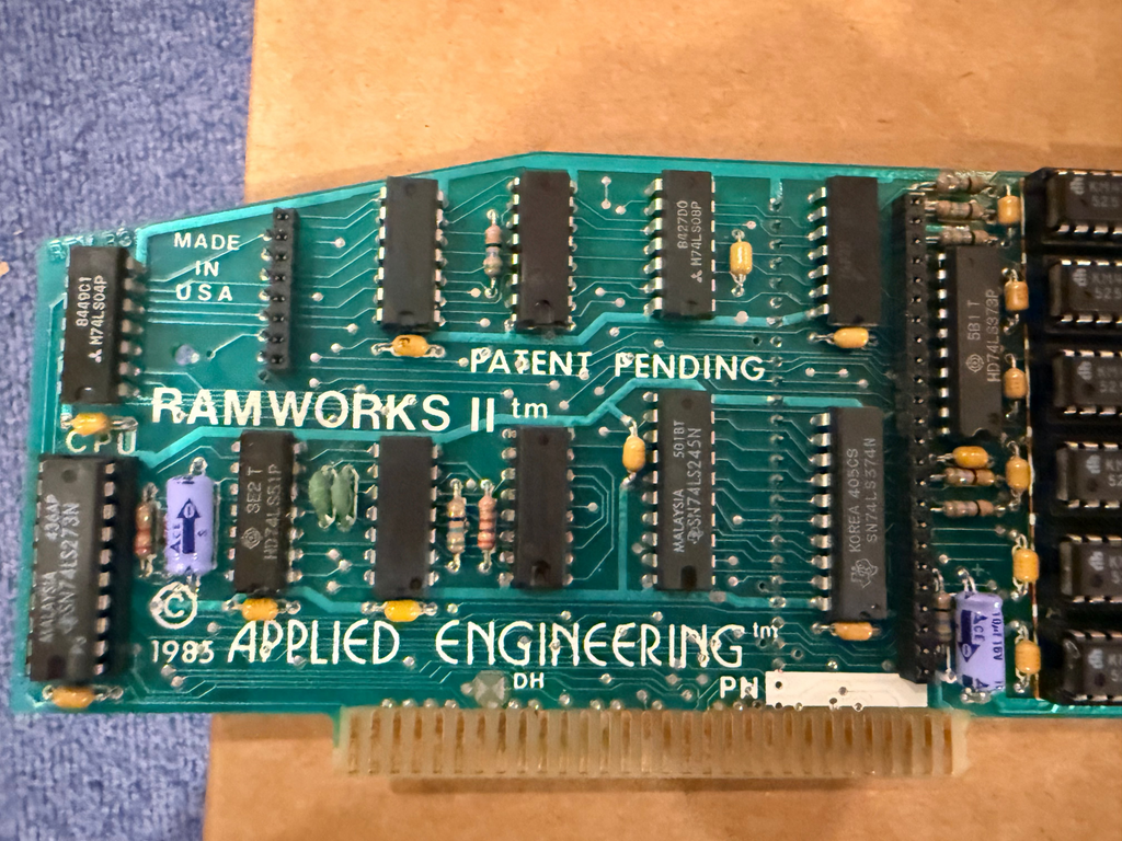 Applied Engineering RAMWorks II – 256K RAM Card – Fully Working – Upgradable to 1MB