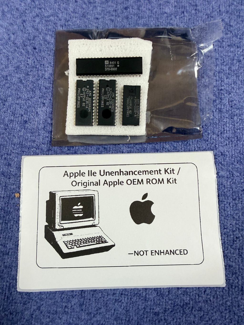 Apple IIe "Un-Enhancement" Kit  6502 & Apple IIe ROMS OEM