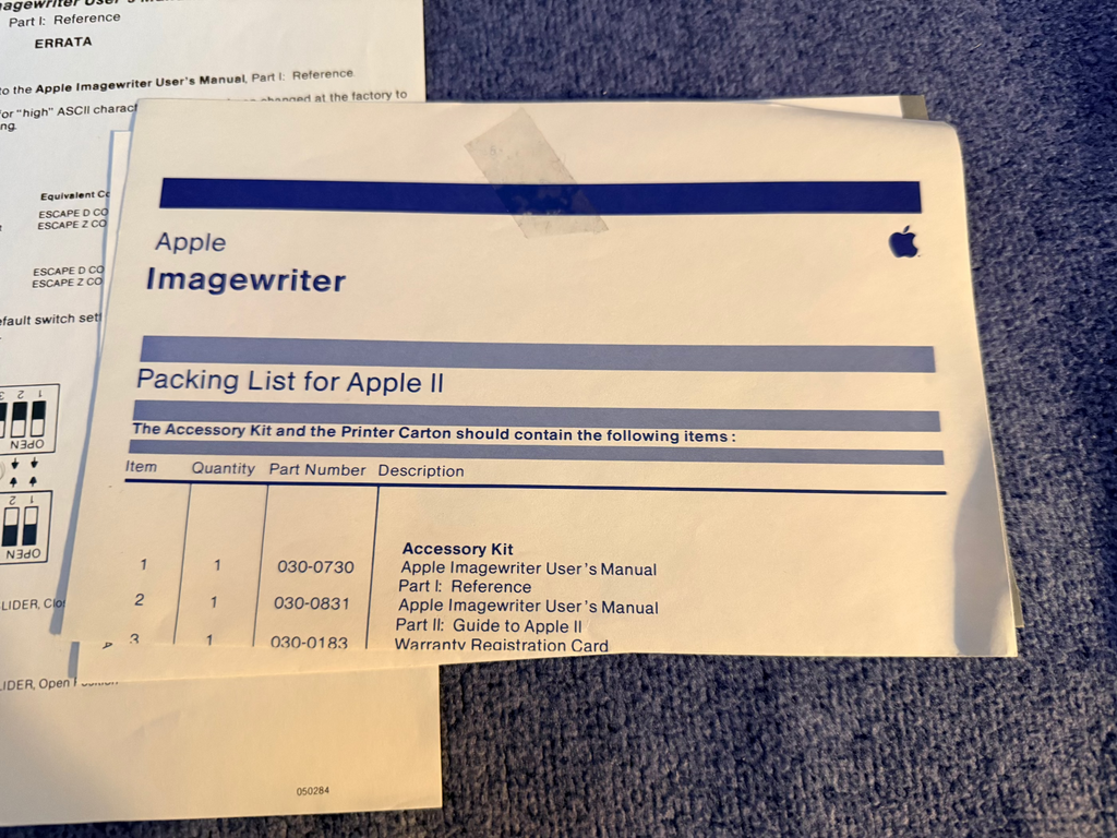 Apple ImageWriter II Printer (A9M0310) — Tested & Working