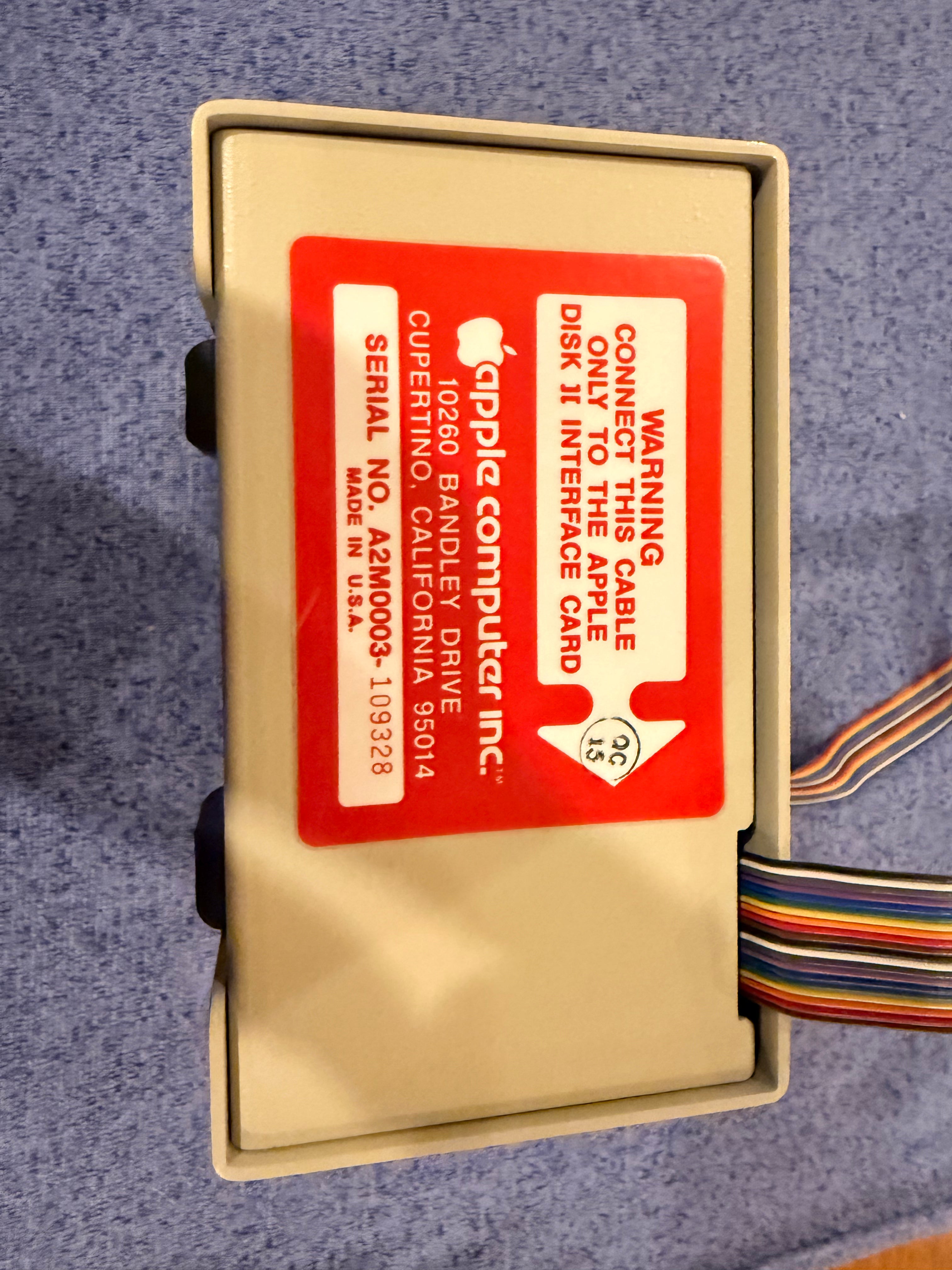 Early Apple II Disk ][ w/ Apple Computer Asset Tag 17292