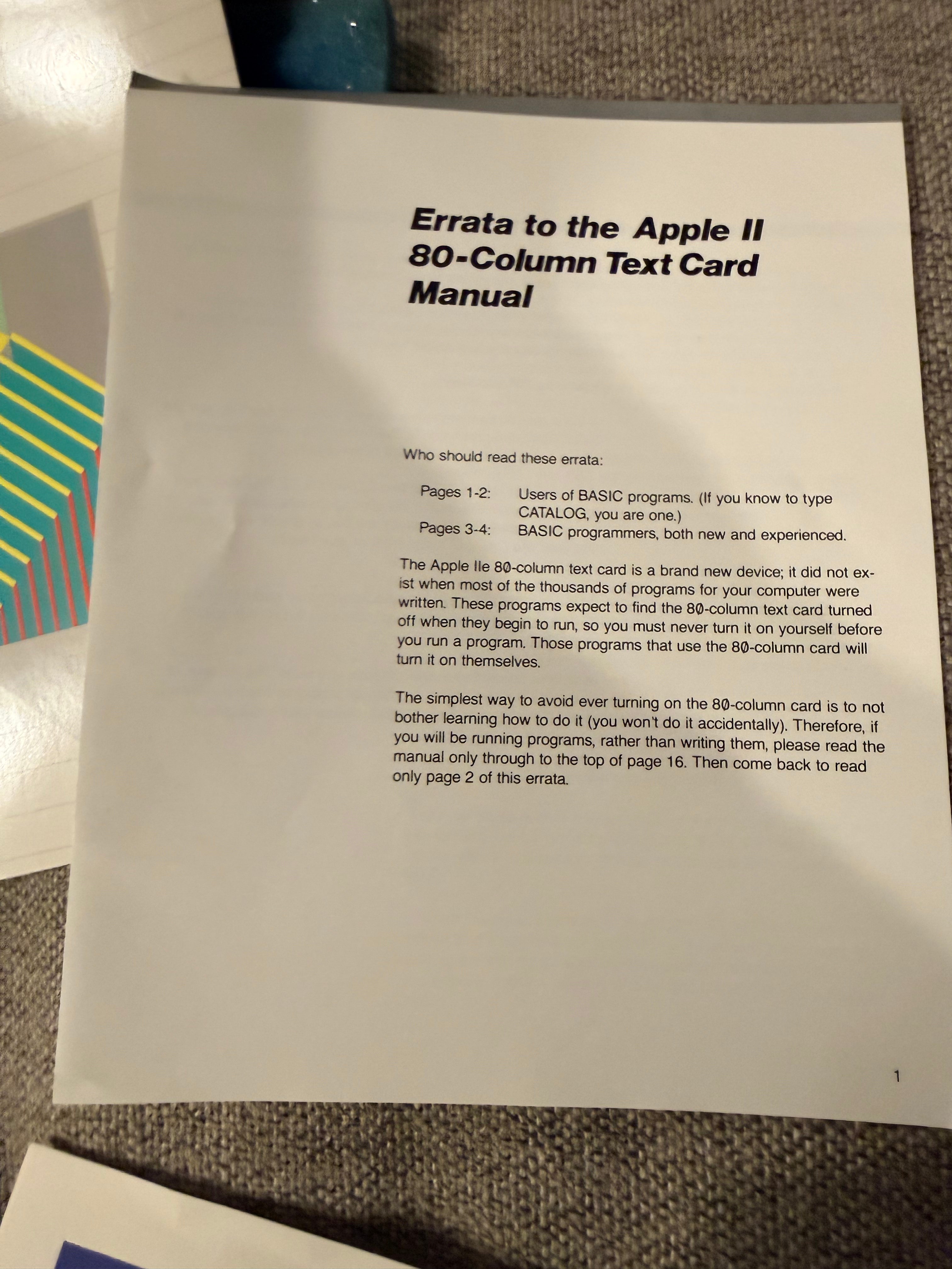 Apple IIe 80-Column Text Card w/ Original Box, Manuals & Packaging – Tested